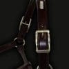 Brown Leather Diamante Head collar Buckles