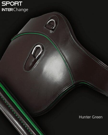Brown Leather Sport Interchange Close Contact Girth Hunter Green