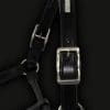 Black Leather Diamante Head collar Buckles