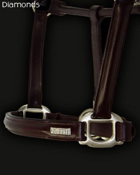 Brown Leather Horse Head collar with Diamantes