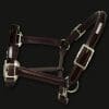 Black Leather Patent headcollar with diamantes