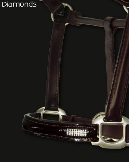 Brown Patent Leather Bling Headcollar
