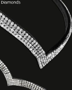 Diamond V Silver Dressage Bling Browband