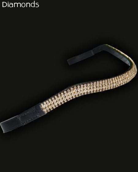 Pink Equine Diamond Wave Gold Browband