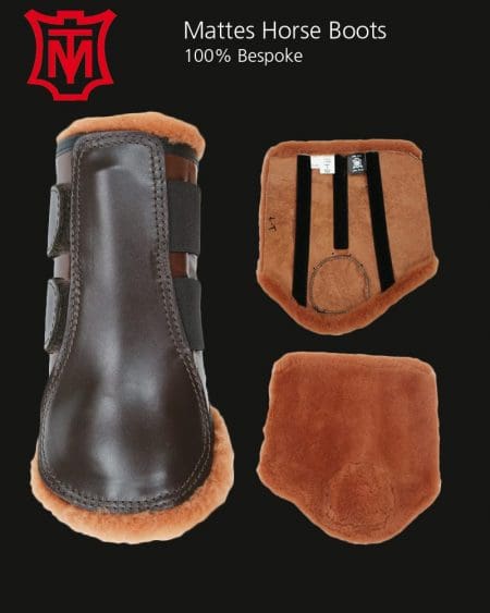 Mattes Bespoke Cognac Sheepskin Horse Dressage Boots