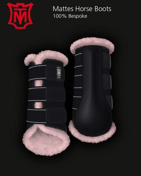 Mattes Bespoke Pink Sheepskin Horse Dressage Boots