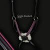Sport Black Leather Grackle Noseband Hot Pink Piping