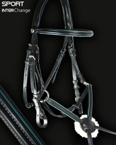 Sport Colour Piped Bridle in Forest Green