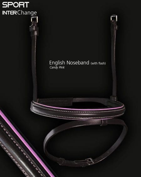 Sport Interchange Colour Piped English Noseband Candy Pink