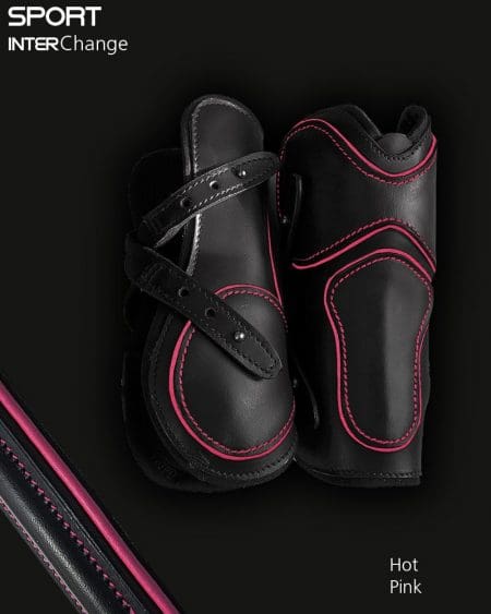Sport Interchange Colour Piped Fetlock Boots Hot Pink