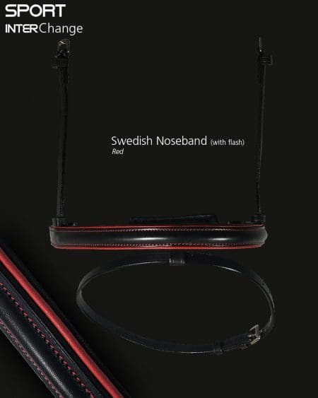 Sport Interchange Colour Piped Swedish Noseband Red