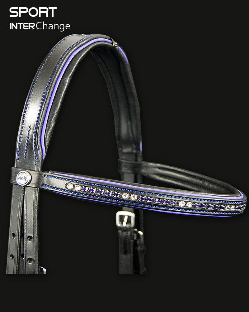 Sport Crystal Browband with Purple Piping