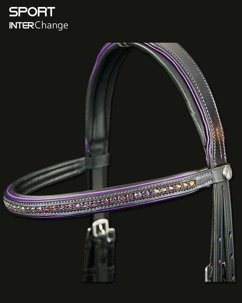Sport Crystal Browband with Violet Piping