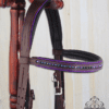 violet brown straight crystal browband