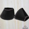 Pink Equine Bell Boots Baby Pink Black Leather