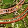 Tan Leather Bling Browbands with Swarovski Crystals