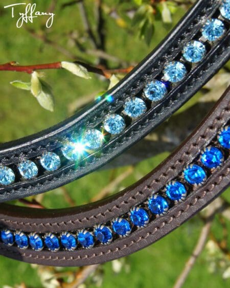 Horse Browbands with Bling with Blue Swarovski Crystals