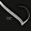 Black Leather Diamante Browband V Shape