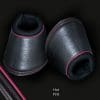 Black Leather Bell Boots Hot Pink Piping