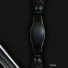 Black Leather Dressage Girth White Piping