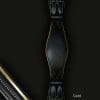 Black Leather Dressage Girth with Gold Piping