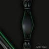 Black Leather Dressage Girth with Hunter Green Piping