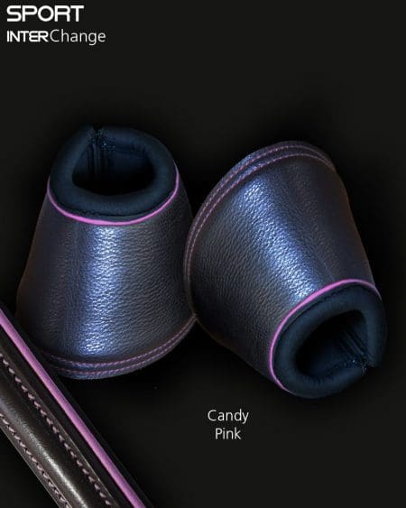 Brown Leather Bell Boots Candy Pink Piping