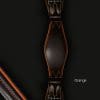 Brown Leather Dressage Girth with Orange Piping