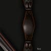 Brown Leather Dressage Girth with Rust Piping