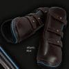 Brown Leather Fetlock Boots with Atlantic Blue Piping