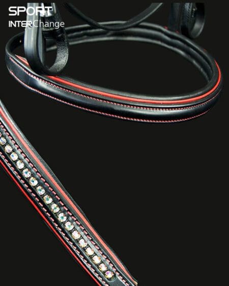 Sport Crystal Coloured Noseband in Red