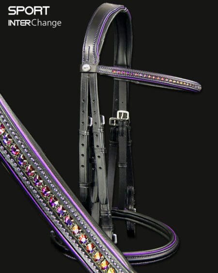 Sport Crystal Coloured Bridle in Violet