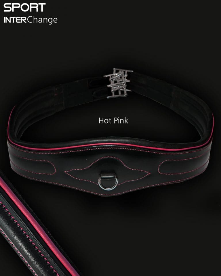 Pink Equine Colour Piped Ergonomic Girth