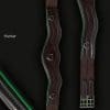 Sport Interchange Ergonomic Leather Girth with Hunter Green Piping