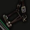 Leather Horse Headcollar Hunter Green Piping
