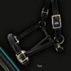 Leather Horse Headcollar Teal Piping