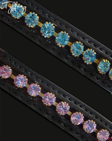 Tyffany Crystal Browband Colours Aquamarine and Violet