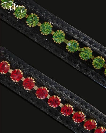 Tyffany Crystal Browband Colours - Light Siam and Peridot