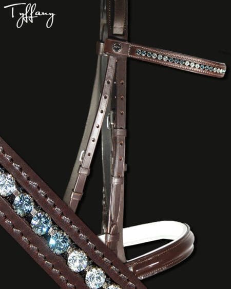 Tyffany Crystal Bridle Indicolite with Patent Leather