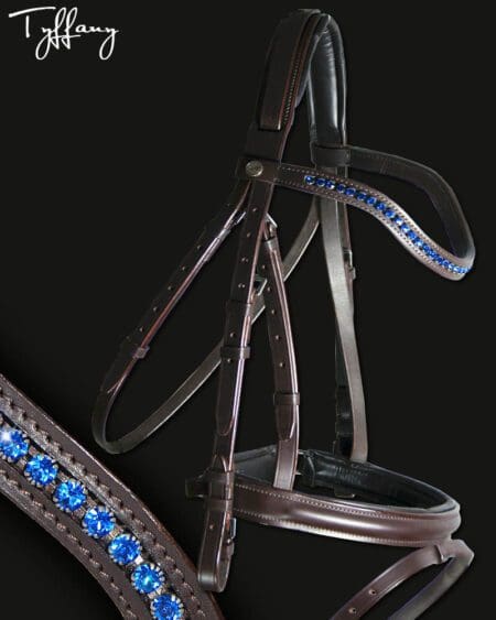 Tyffany Wave Crystal Bridle Capri Blue