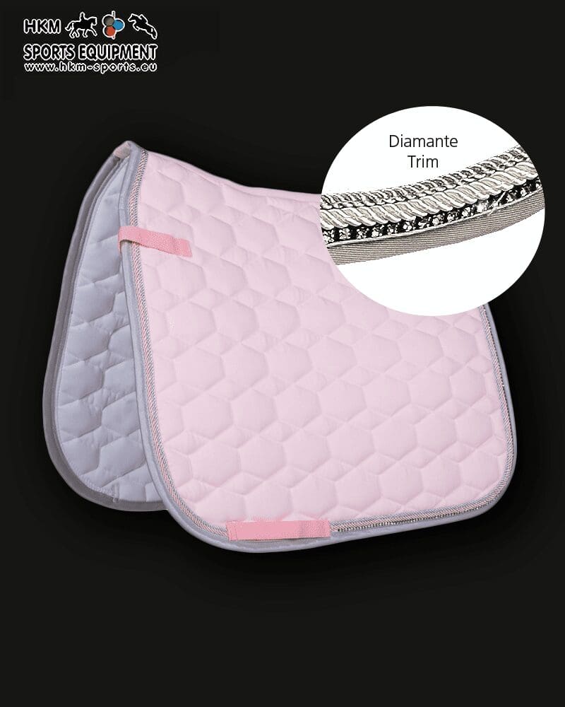 HKM Diamante Saddle Pad - Baby Pink
