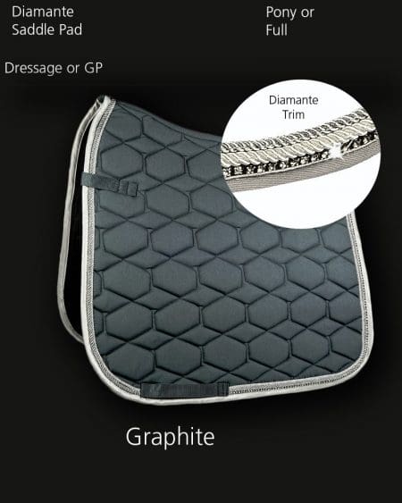 Diamante Saddle Pad Graphite Grey