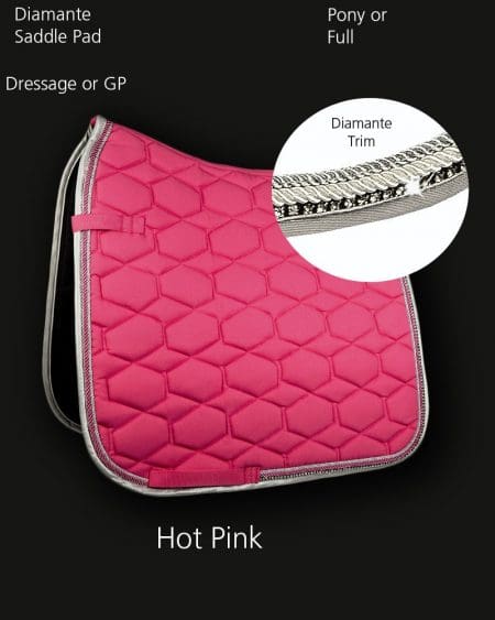 Diamante Saddle Pad Hot Pink