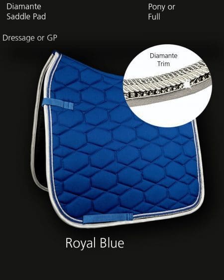 Diamante Saddle Pad Royal Blue