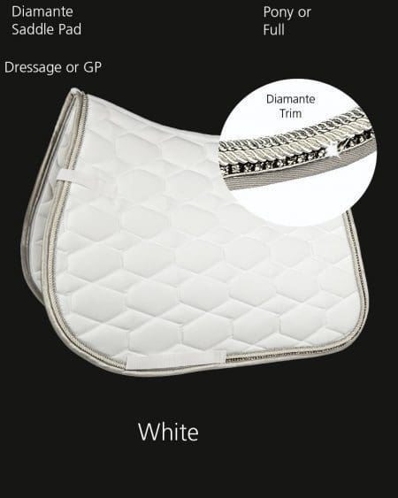 Diamante Saddle Pad White