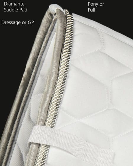 Diamante Saddle Pad White Close Up