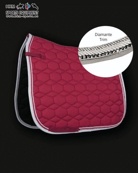 HKM Diamante Saddle Pad - Wine Red