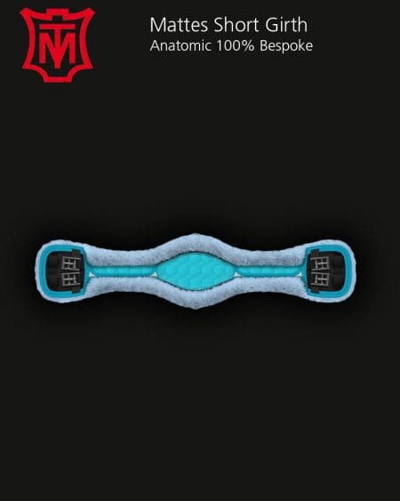 Baby Blue Sheepskin Short Anatomic Dressage Girth