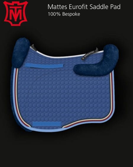 Mattes Blue Cotton & Sheepskin Eurofit Saddle Pad