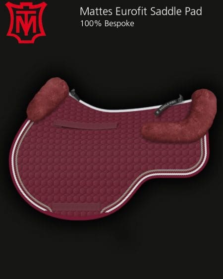Mattes Burgundy Cotton & Sheepskin Eurofit Saddle Pad